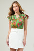 Susy Paradise Bellissima Ruffle Sleeve Top